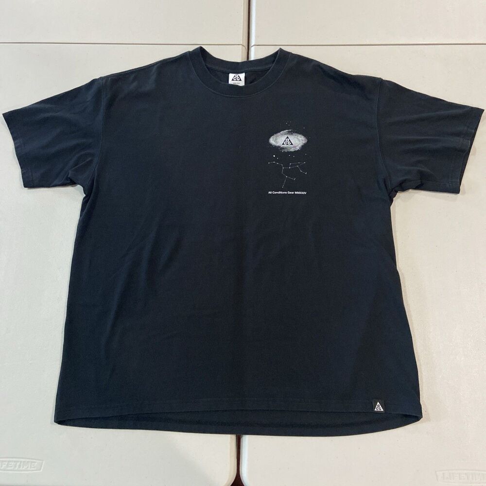 Nike ACG Space Constellation MMXXIV Graphic T Shirt Black Outdoor Mens Size XL